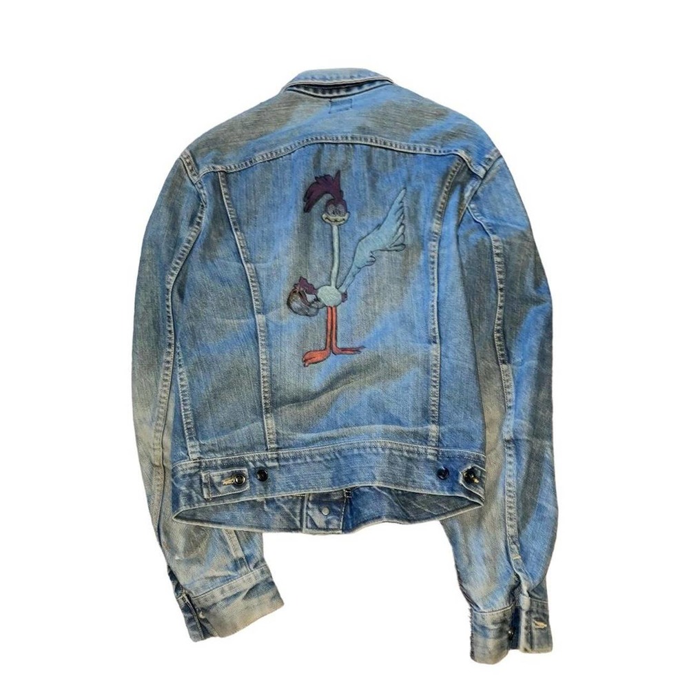 Vtg 60s 70s Lee Sanforized Hand painted Denim Jacket